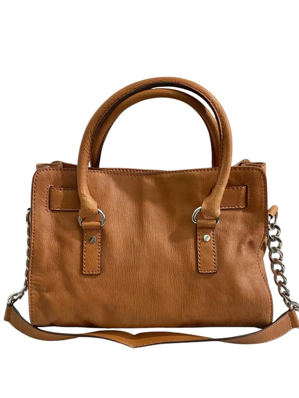 Michael Kors Hamilton Handbag w/ Shoulder Bag Strap Y2K Saffiano Leather Brown - Picture 2 of 11